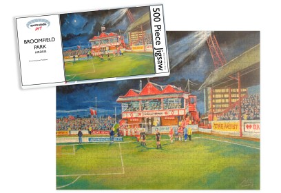 Broomfield Park Stadium Pavillion Fine At Jigsaw Puzzle - Airdrieonians FCr